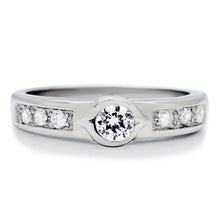 Load image into Gallery viewer, TK200 - High polished (no plating) Stainless Steel Ring with AAA Grade CZ  in Clear