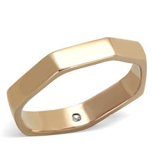 Load image into Gallery viewer, TK2030 - IP Rose Gold(Ion Plating) Stainless Steel Ring with Top Grade Crystal  in Clear