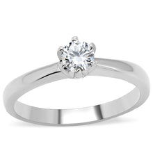 Load image into Gallery viewer, TK203 - High polished (no plating) Stainless Steel Ring with AAA Grade CZ  in Clear
