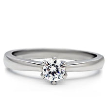 Load image into Gallery viewer, TK203 - High polished (no plating) Stainless Steel Ring with AAA Grade CZ  in Clear