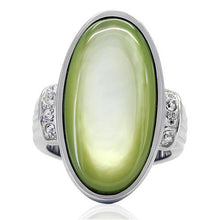 Load image into Gallery viewer, TK211 - High polished (no plating) Stainless Steel Ring with Precious Stone Conch in Apple Green color