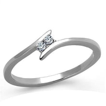 Load image into Gallery viewer, TK2121 - High polished (no plating) Stainless Steel Ring with AAA Grade CZ  in Clear