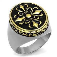 Load image into Gallery viewer, TK2241 - Two-Tone IP Gold (Ion Plating) Stainless Steel Ring with Epoxy  in Jet