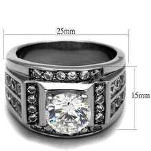 Load image into Gallery viewer, TK2305 - High polished (no plating) Stainless Steel Ring with AAA Grade CZ  in Clear
