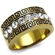 Load image into Gallery viewer, TK2310 - IP Gold(Ion Plating) Stainless Steel Ring with Top Grade Crystal  in Clear