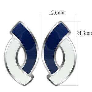 TK235 - High polished (no plating) Stainless Steel Earrings with No Stone