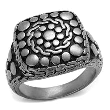 Load image into Gallery viewer, TK2420 - Antique Silver Stainless Steel Ring with Epoxy  in Jet