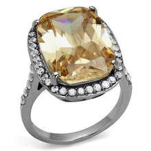 Load image into Gallery viewer, TK2503 - High polished (no plating) Stainless Steel Ring with AAA Grade CZ  in Champagne