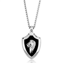 Load image into Gallery viewer, TK2521 - High polished (no plating) Stainless Steel Chain Pendant with Epoxy  in Jet