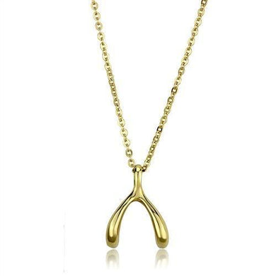 TK2528 - IP Gold(Ion Plating) Stainless Steel Chain Pendant with No Stone