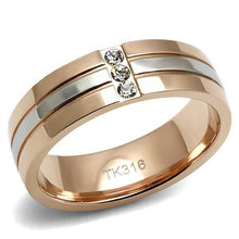 Load image into Gallery viewer, TK2570 - Two-Tone IP Rose Gold Stainless Steel Ring with Top Grade Crystal  in Clear