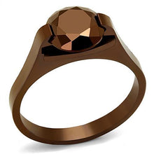 Load image into Gallery viewer, TK2590 IP Coffee light Stainless Steel Ring with AAA Grade CZ in Light Coffee