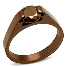 Load image into Gallery viewer, TK2594 - IP Coffee light Stainless Steel Ring with AAA Grade CZ  in Light Coffee