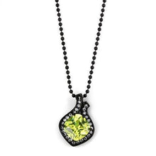 Load image into Gallery viewer, TK2629 - IP Black(Ion Plating) Stainless Steel Chain Pendant with AAA Grade CZ  in Apple Green color