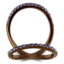 Load image into Gallery viewer, TK2693 - IP Coffee light Stainless Steel Ring with Top Grade Crystal  in Tanzanite