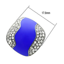 Load image into Gallery viewer, TK278 - High polished (no plating) Stainless Steel Earrings with Top Grade Crystal  in Clear