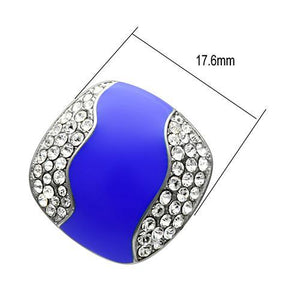 TK278 - High polished (no plating) Stainless Steel Earrings with Top Grade Crystal  in Clear