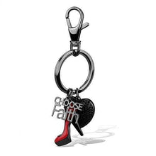 Load image into Gallery viewer, TK2795 - IP Light Black  (IP Gun) Stainless Steel Key Ring with Top Grade Crystal  in Jet