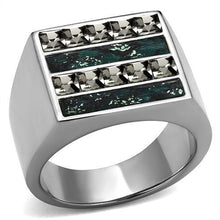 Load image into Gallery viewer, TK2861 - High polished (no plating) Stainless Steel Ring with Leather  in Assorted