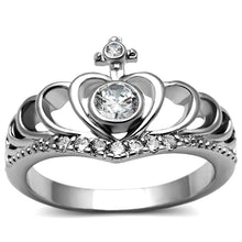 Load image into Gallery viewer, TK2870 - High polished (no plating) Stainless Steel Ring with AAA Grade CZ  in Clear
