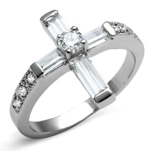 Load image into Gallery viewer, TK2871 - High polished (no plating) Stainless Steel Ring with AAA Grade CZ  in Clear