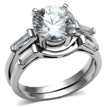 Load image into Gallery viewer, TK2878 - High polished (no plating) Stainless Steel Ring with AAA Grade CZ  in Clear