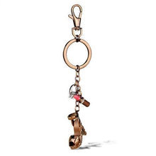 Load image into Gallery viewer, TK2896 - Two Tone IP Light Brown (IP Light coffee) Stainless Steel Key Ring with AAA Grade CZ  in Clear