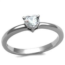 Load image into Gallery viewer, TK2904 - High polished (no plating) Stainless Steel Ring with AAA Grade CZ  in Clear