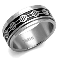 Load image into Gallery viewer, TK2924 - High polished (no plating) Stainless Steel Ring with Epoxy  in Jet
