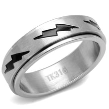 Load image into Gallery viewer, TK2926 - High polished (no plating) Stainless Steel Ring with Epoxy  in Jet