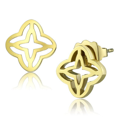 TK2949 - IP Gold(Ion Plating) Stainless Steel Earrings with No Stone