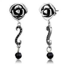 Load image into Gallery viewer, TK2951 - High polished (no plating) Stainless Steel Earrings with Top Grade Crystal  in Jet