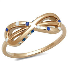 Load image into Gallery viewer, TK2966 - IP Rose Gold(Ion Plating) Stainless Steel Ring with Top Grade Crystal  in Sapphire