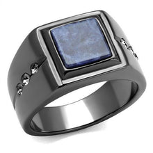 Load image into Gallery viewer, TK3006 - IP Light Black  (IP Gun) Stainless Steel Ring with Blue Sand  in Montana
