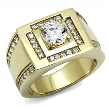 Load image into Gallery viewer, TK3079 - IP Gold(Ion Plating) Stainless Steel Ring with AAA Grade CZ  in Clear