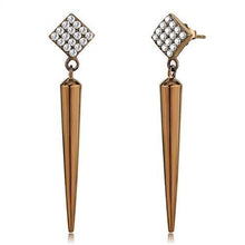Load image into Gallery viewer, TK3158 - IP Coffee light Stainless Steel Earrings with AAA Grade CZ  in Clear