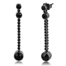Load image into Gallery viewer, TK3162 - IP Light Black  (IP Gun) Stainless Steel Earrings with Top Grade Crystal  in Jet