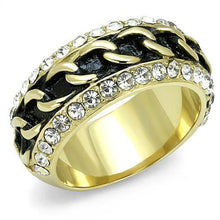 Load image into Gallery viewer, TK3196 - IP Gold(Ion Plating) Stainless Steel Ring with Top Grade Crystal  in Clear