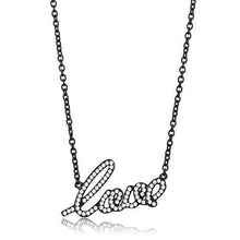 Load image into Gallery viewer, TK3217 - IP Black(Ion Plating) Stainless Steel Chain Pendant with AAA Grade CZ  in Clear