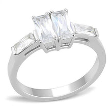 Load image into Gallery viewer, TK3244 - High polished (no plating) Stainless Steel Ring with AAA Grade CZ  in Clear