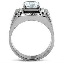 Load image into Gallery viewer, TK348 - High polished (no plating) Stainless Steel Ring with AAA Grade CZ  in Clear