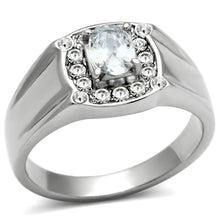 Load image into Gallery viewer, TK353 - High polished (no plating) Stainless Steel Ring with AAA Grade CZ  in Clear