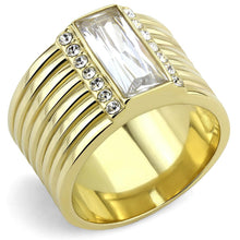 Load image into Gallery viewer, TK3581 - IP Gold(Ion Plating) Stainless Steel Ring with AAA Grade CZ  in Clear