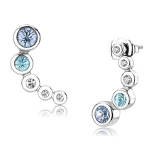 Load image into Gallery viewer, TK3652 - High polished (no plating) Stainless Steel Earrings with Top Grade Crystal  in Light Sapphire
