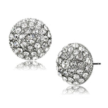 Load image into Gallery viewer, TK3655 - High polished (no plating) Stainless Steel Earrings with Top Grade Crystal  in Clear