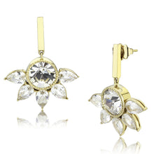 Load image into Gallery viewer, TK3661 - IP Gold(Ion Plating) Stainless Steel Earrings with Top Grade Crystal  in Clear