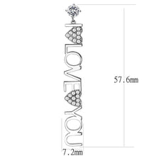 Load image into Gallery viewer, TK3665 - High polished (no plating) Stainless Steel Earrings with AAA Grade CZ  in Clear