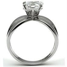 Load image into Gallery viewer, TK390 - High polished (no plating) Stainless Steel Ring with AAA Grade CZ  in Clear