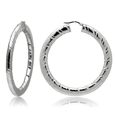 TK415 - High polished (no plating) Stainless Steel Earrings with No Stone