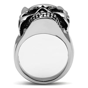 TK465 - High polished (no plating) Stainless Steel Ring with AAA Grade CZ  in Clear